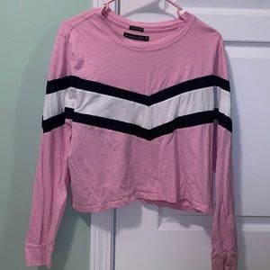 pink stripped crop top